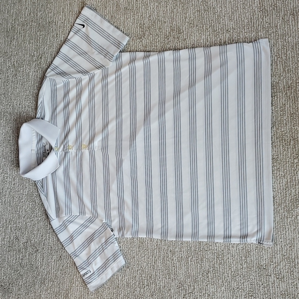 Nike Golf Tour Performance Dri-Fit golf Polo White Striped Large